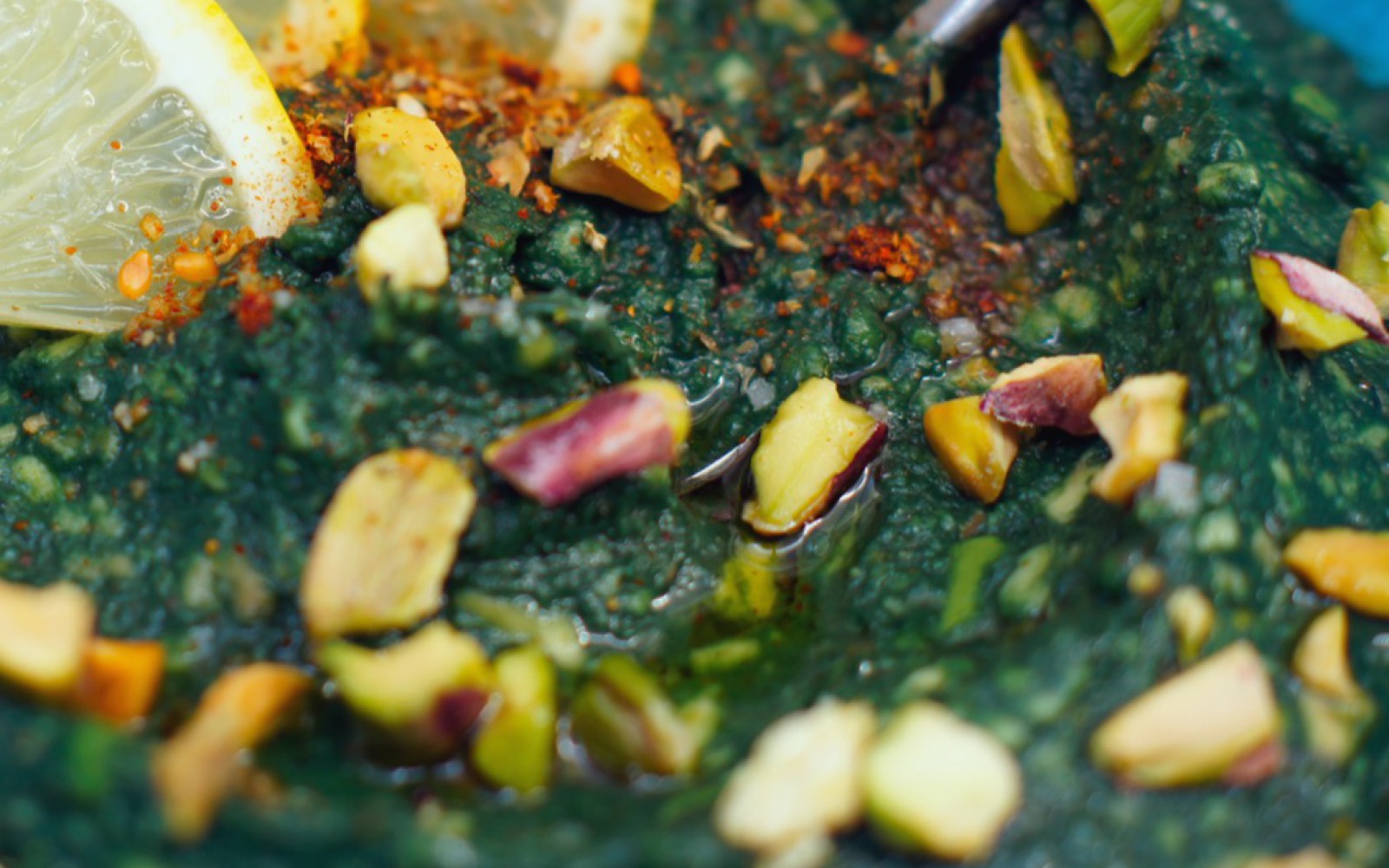 Guacamole et pistache vue de détail